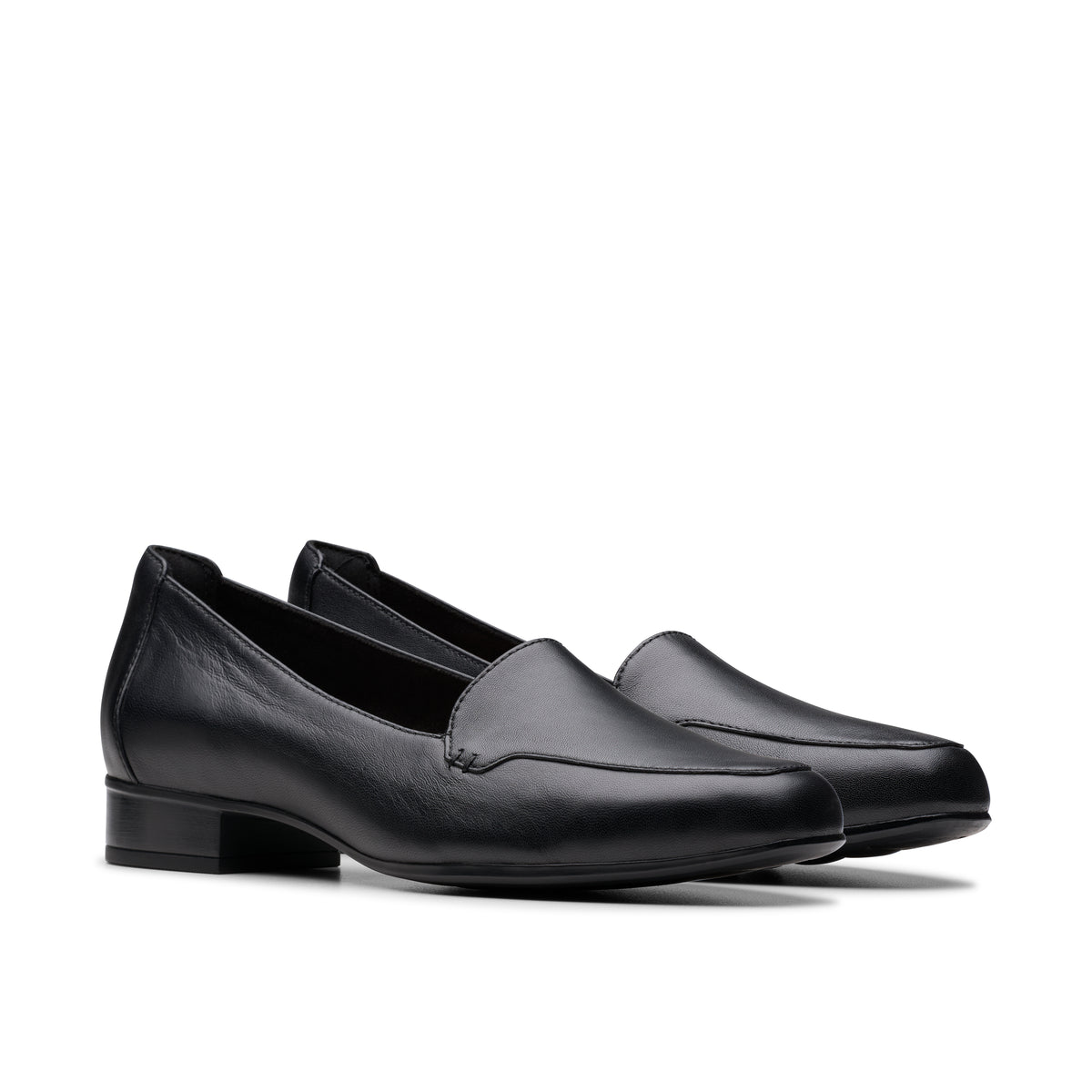 Clarks Women's Krystine Lily Black Leather Loafers Wide