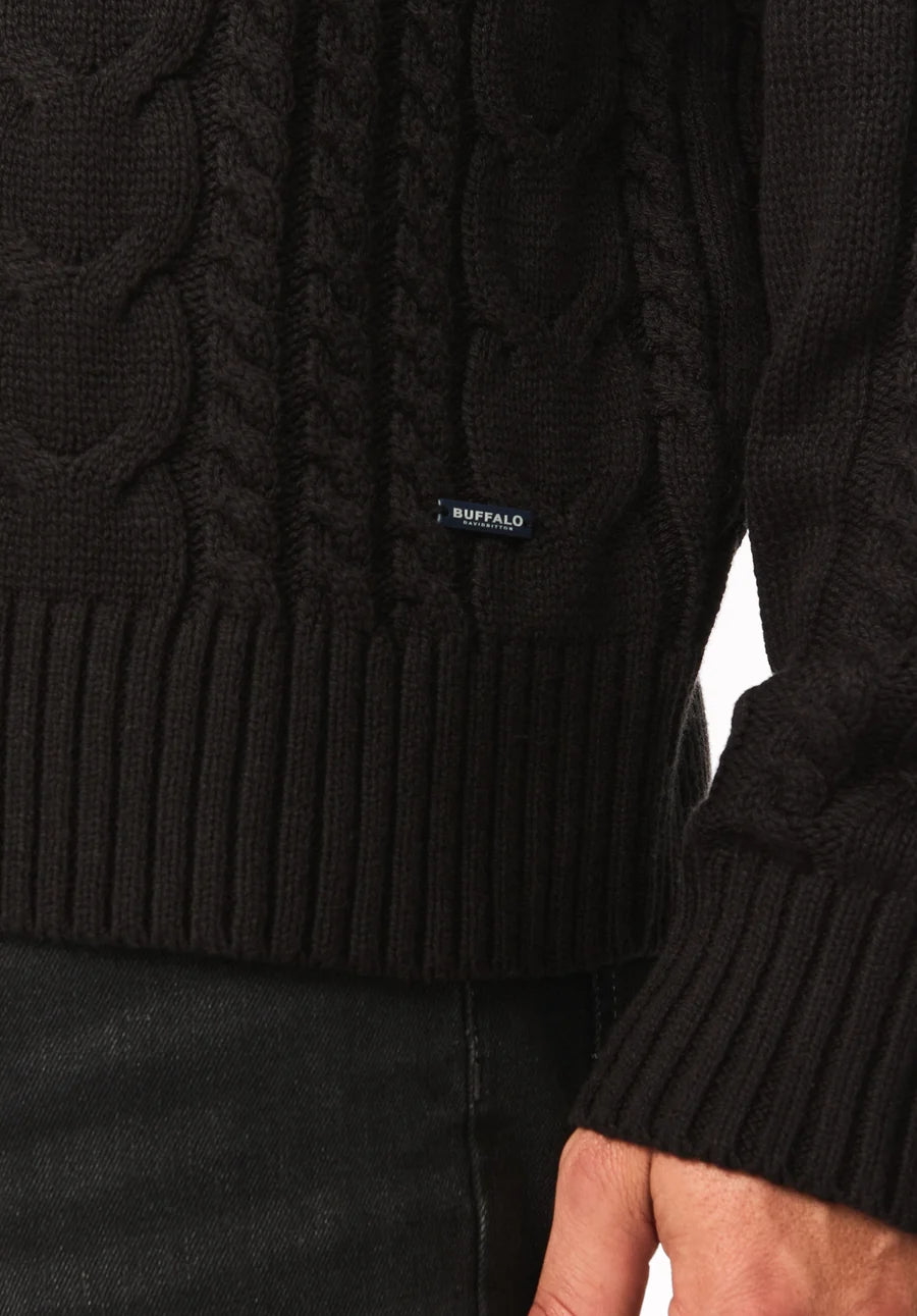 Buffalo Men's Wicap Cable Knit Crew Neck Sweater