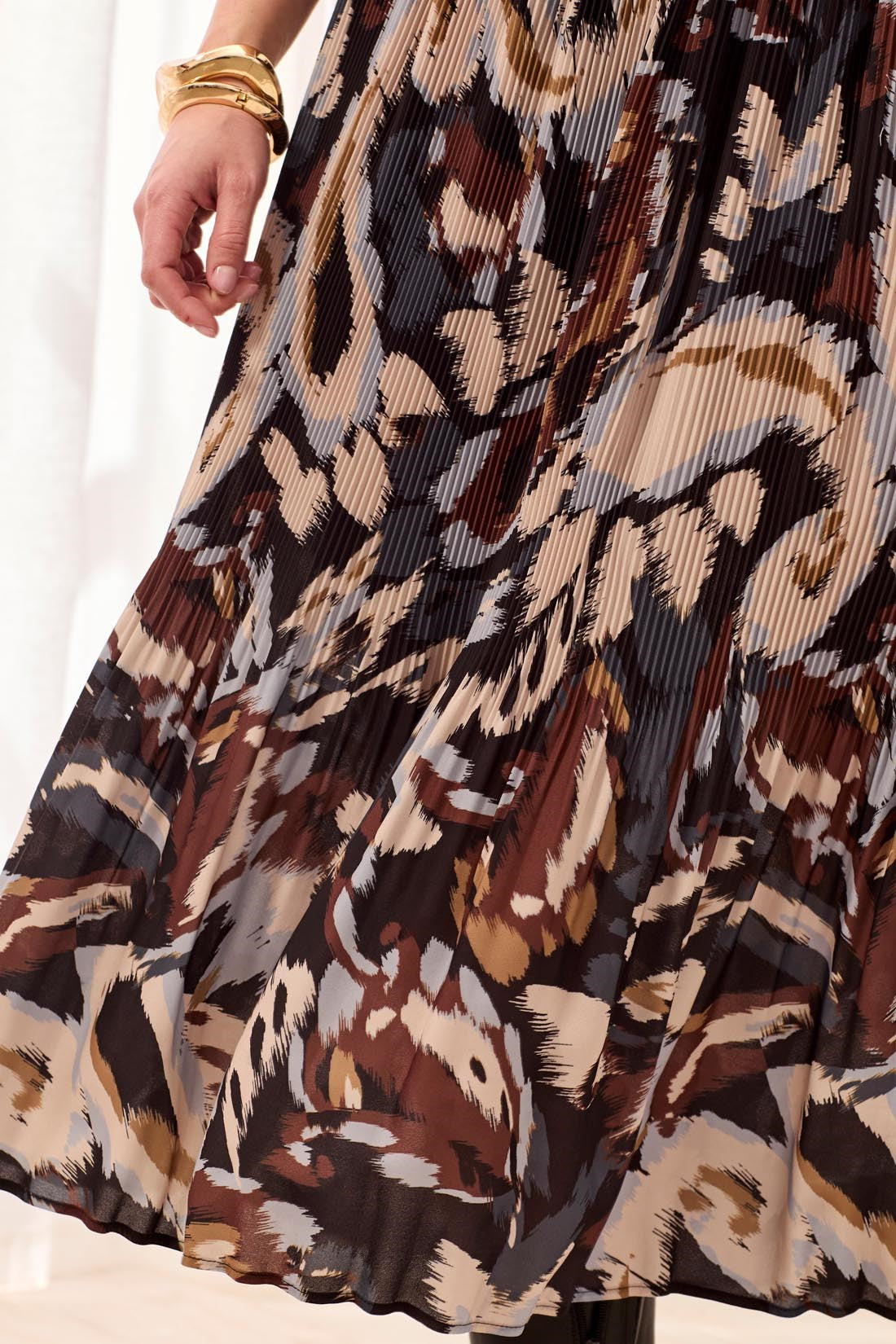 Tribal Women's Flowy Plisse Printed Skirt