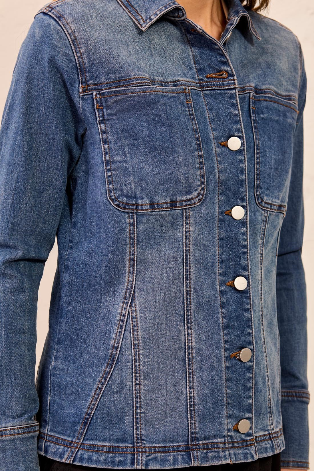 Tribal Women's Denim Insert Detail Fitted Jacket