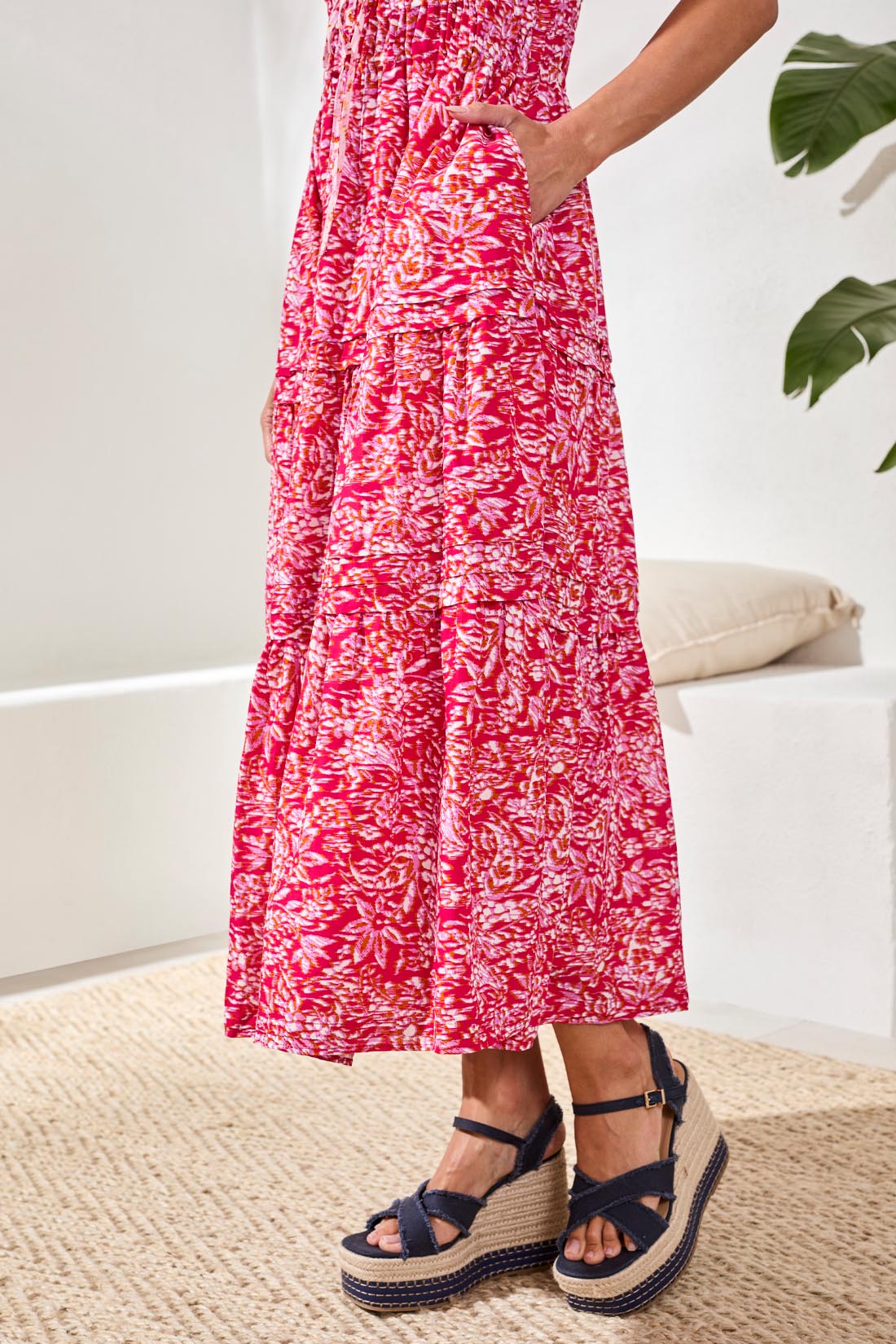 Tribal Women's Lined Drawcord Maxi Dress