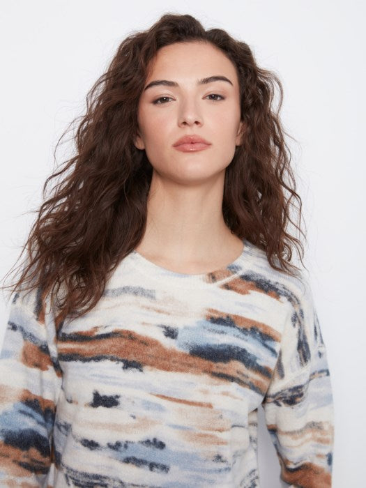 Charlie B Women's LS Drop Shoulder Reversible Crew Sweater
