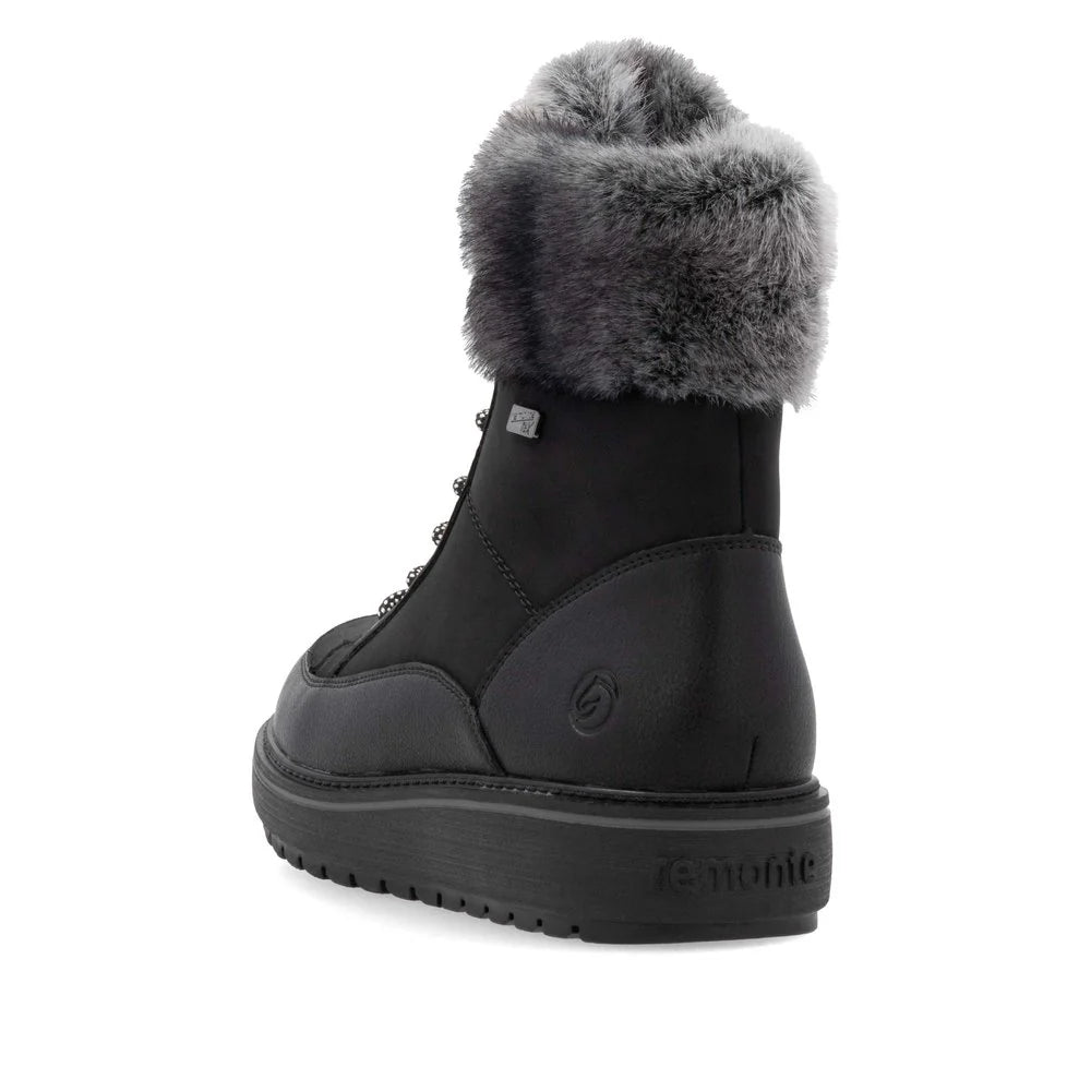 Remonte Women's Lace-Up Zip Mid Height Boots