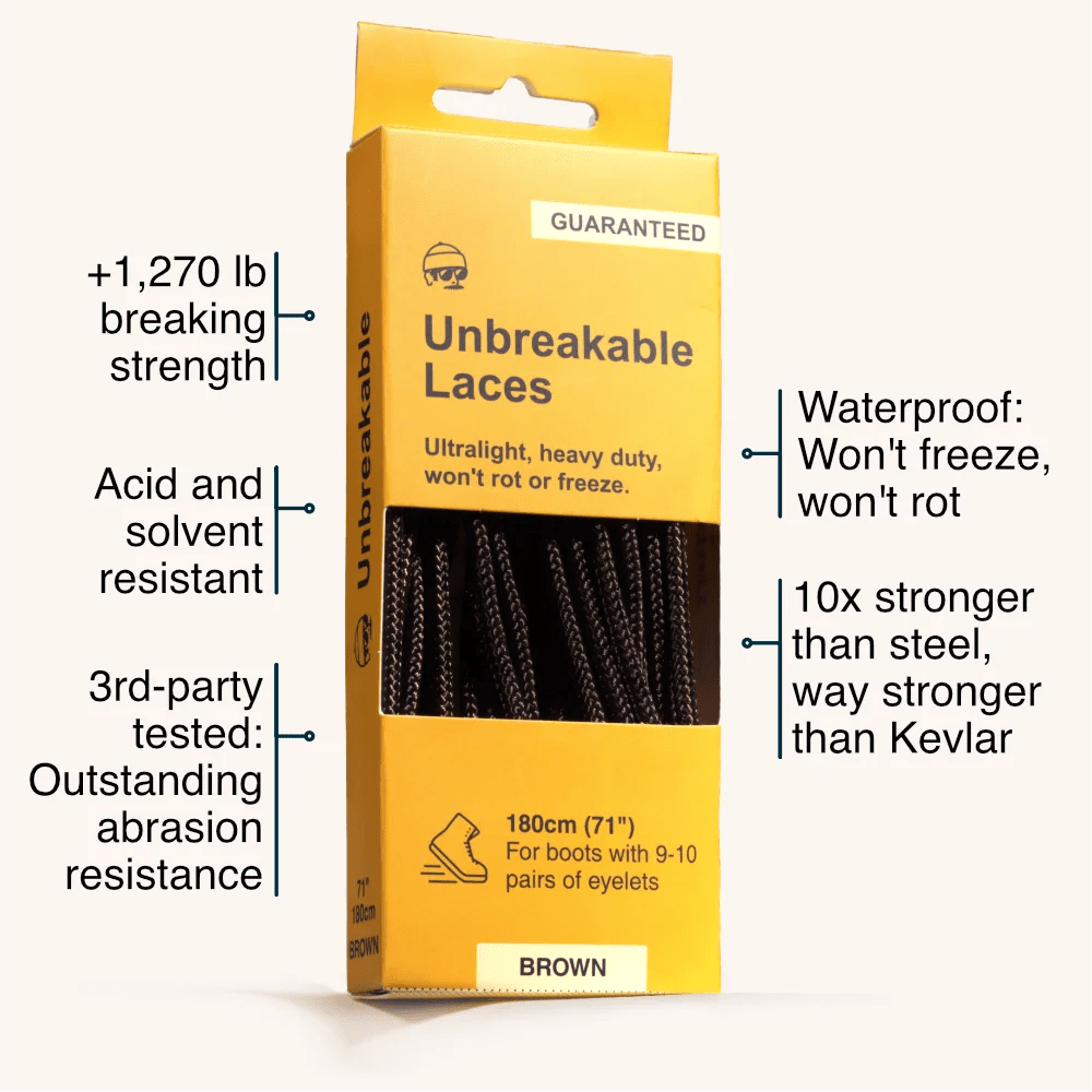 Adventure Andy Unbreakable Boot Laces - Black