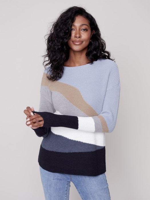 Charlie B Women's Color Block Sweater - A&M Clothing & Shoes - Westlock