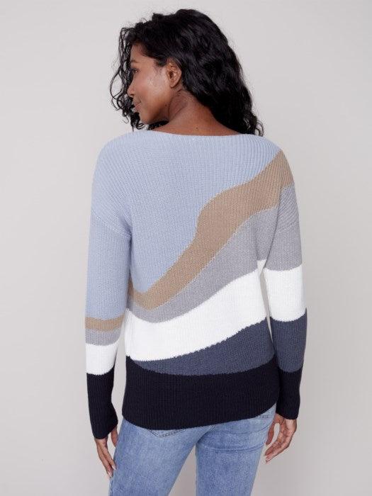 Charlie B Women's Color Block Sweater - A&M Clothing & Shoes - Westlock