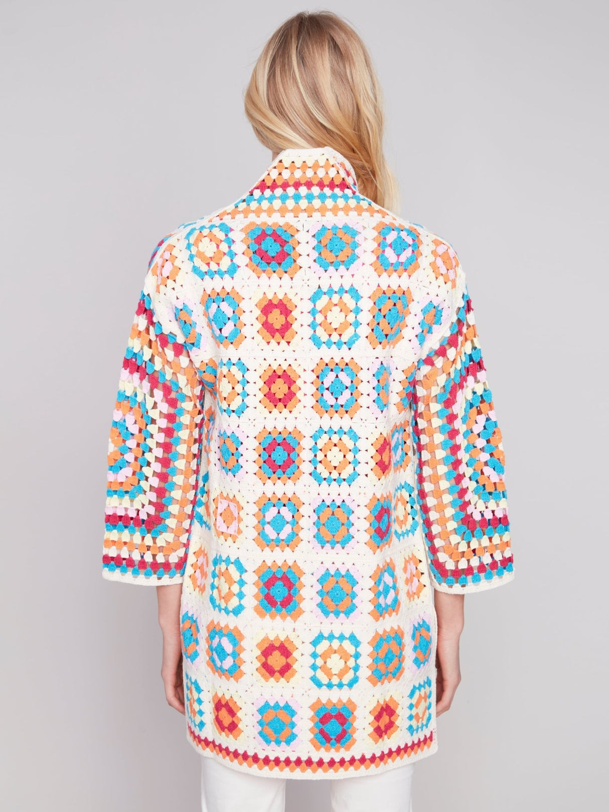 Charlie B Women's Crochet Long Cardigan - A&M Clothing & Shoes - Westlock