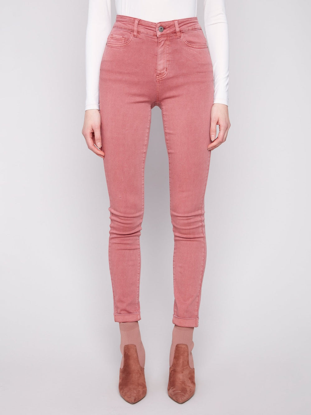 Charlie B Women's Cuffed Hem Slim 5 - Pocket Twill Pants - A&M Clothing & Shoes - Westlock
