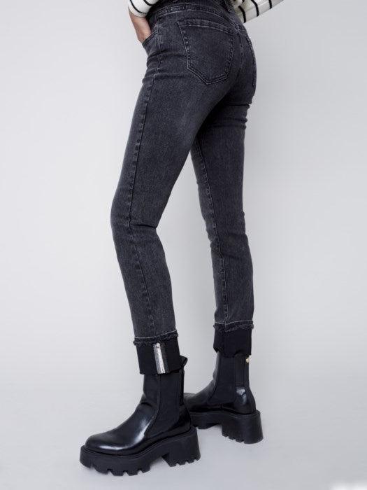 Charlie B Women's Jeans With Folded Hem - A&M Clothing & Shoes - Westlock