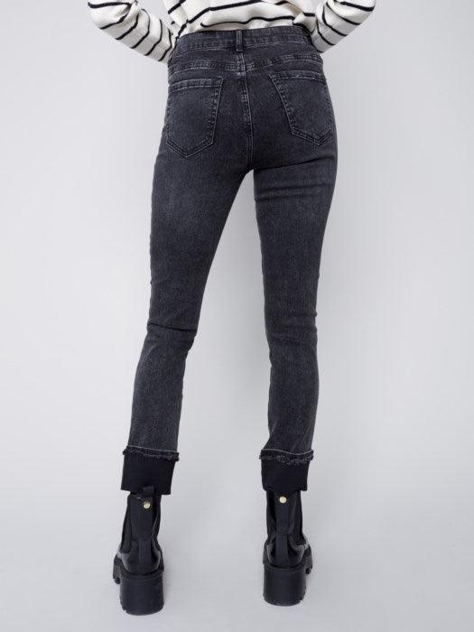 Charlie B Women's Jeans With Folded Hem - A&M Clothing & Shoes - Westlock