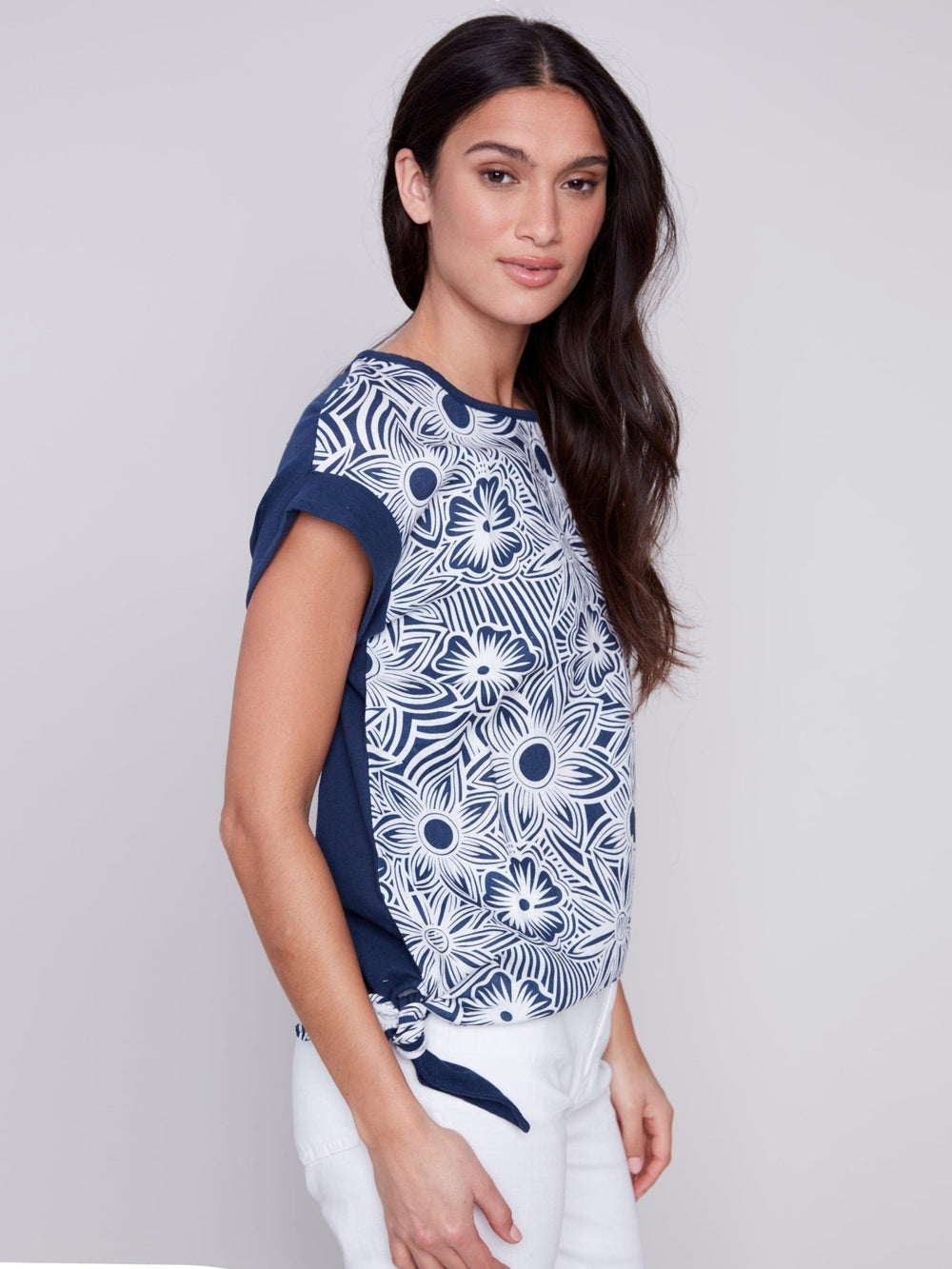 Charlie B Women's Printed Combo Top - A&M Clothing & Shoes - Westlock