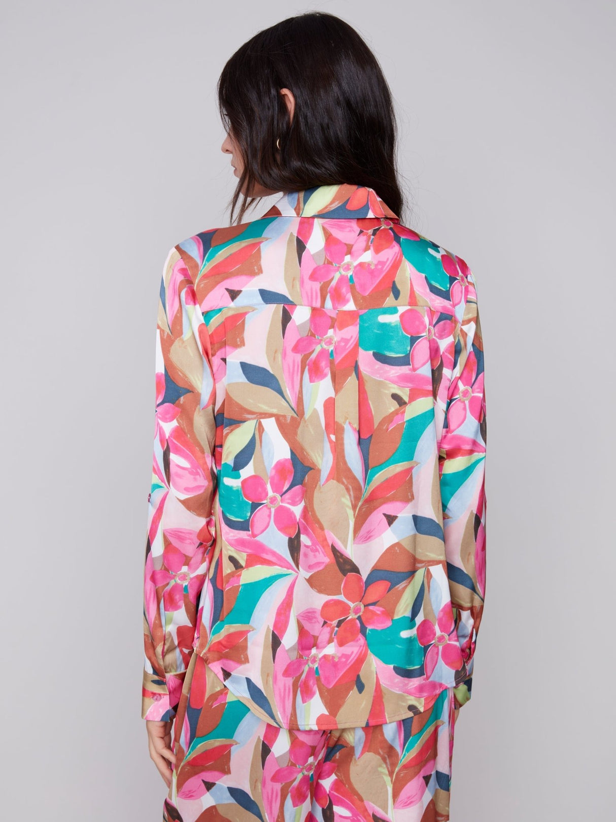 Charlie B Women's Printed Satin Shirt - A&M Clothing & Shoes - Westlock