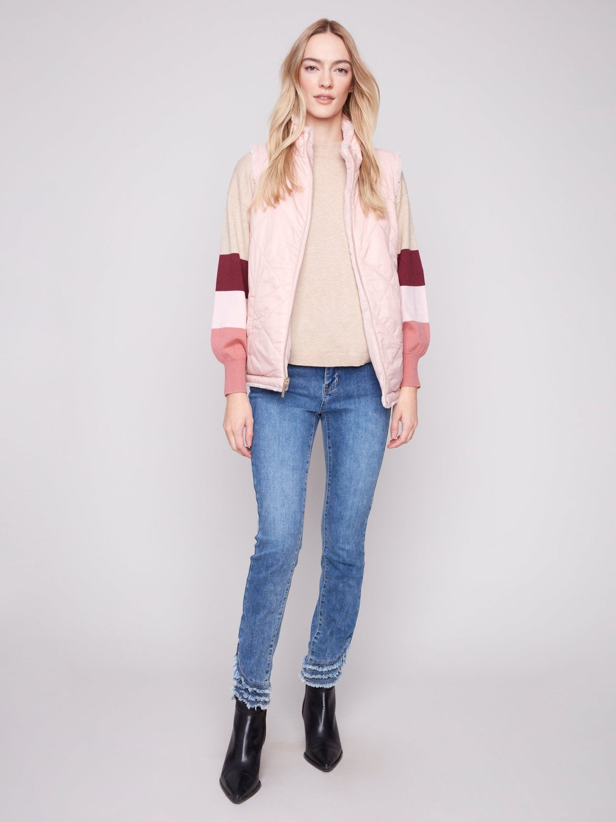 Charlie B Women's Reversible Quilted Faux Fur Vest - A&M Clothing & Shoes - Westlock