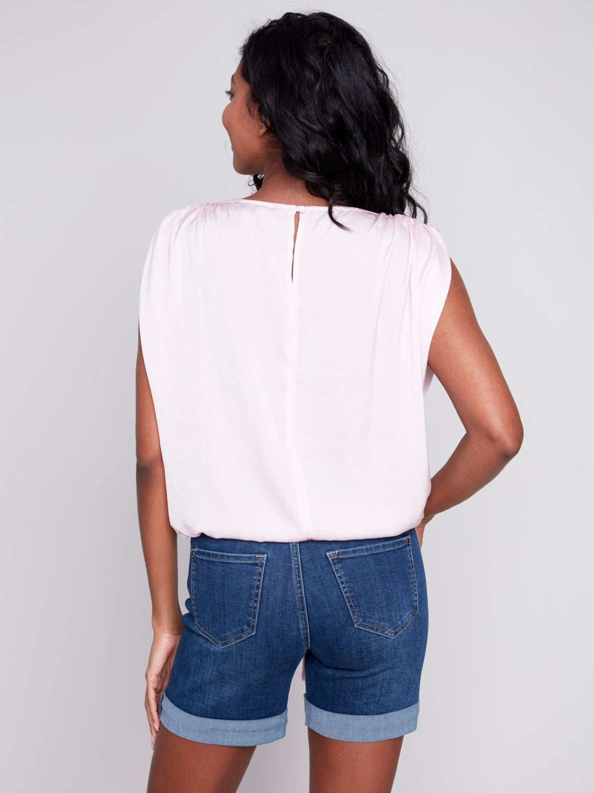 Charlie B Women's Satin Sleeveless Top - A&M Clothing & Shoes - Westlock