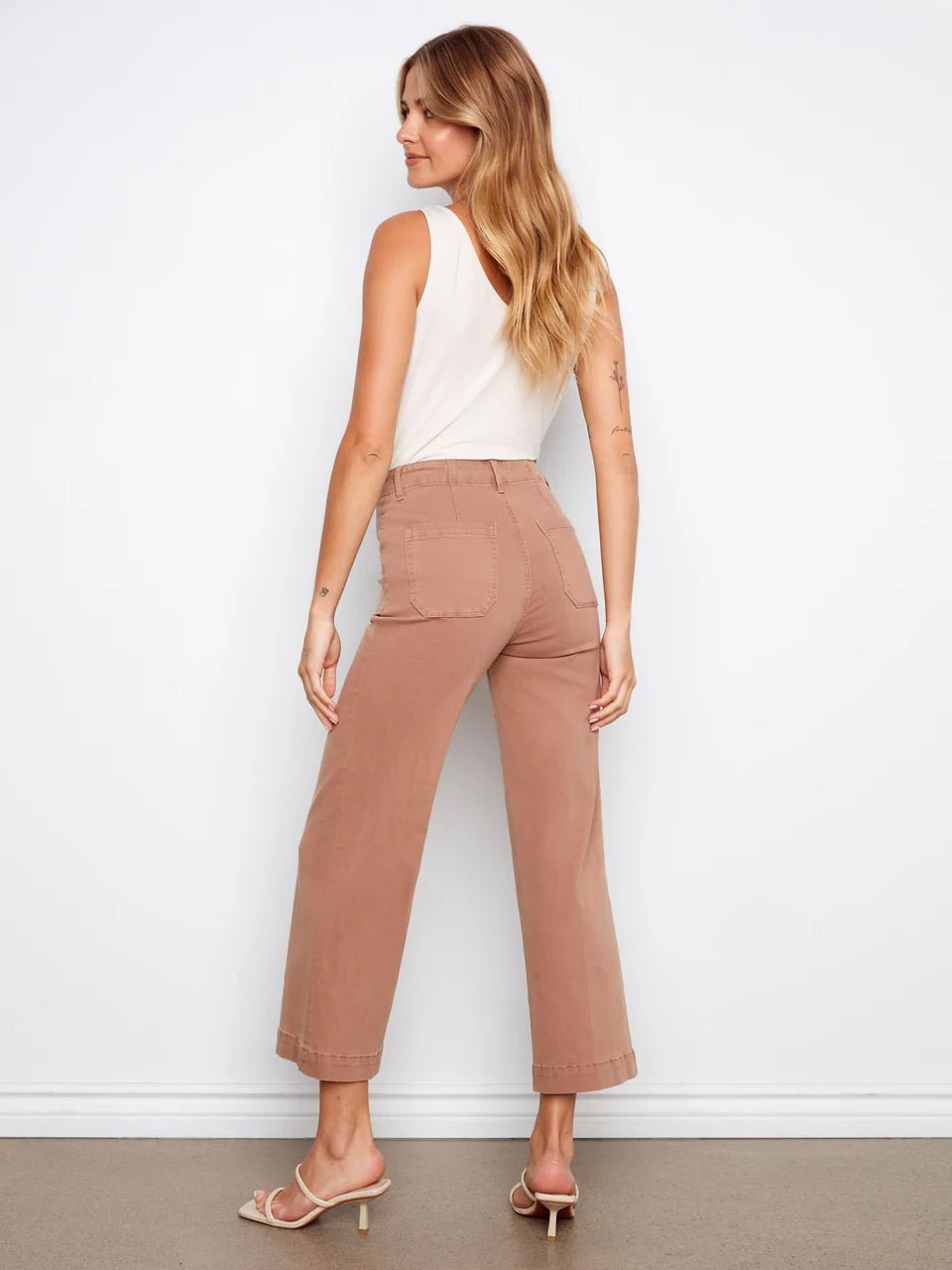 Charlie B Women's Wide Leg Twill Patch Pocket Pants - A&M Clothing & Shoes Westlock