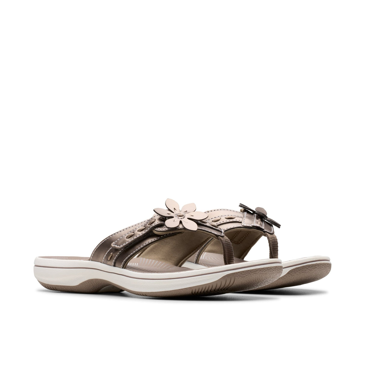 Clarks Women's Breeze Opal Pewter Sandals - A&M Clothing & Shoes - Westlock