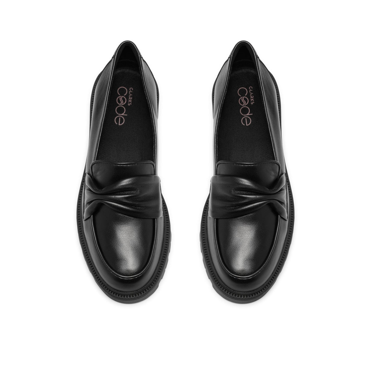 Clarks Women's Code L Edge Black Leather Loafers - Black