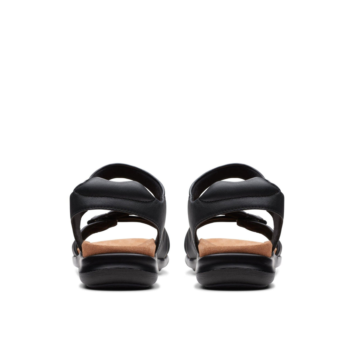Clarks Women's Kitly Ave Black Leather Sandals - A&M Clothing & Shoes - Westlock