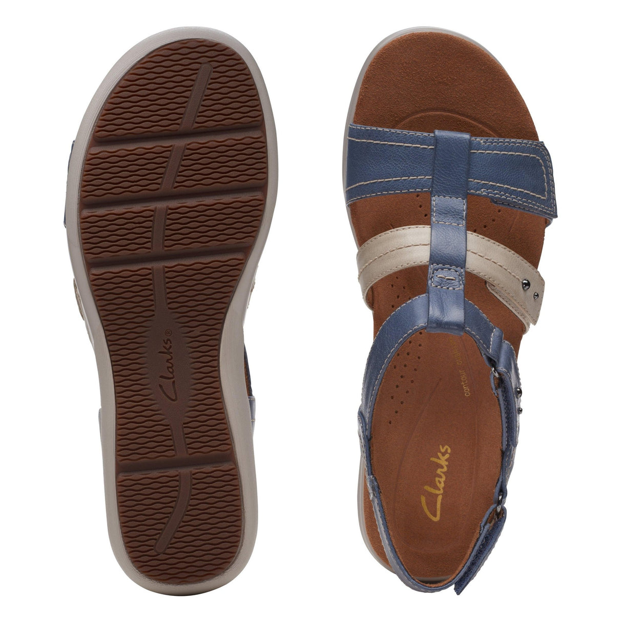 Clarks Women's Kitly Step Denim Sandals - A&M Clothing & Shoes - Westlock
