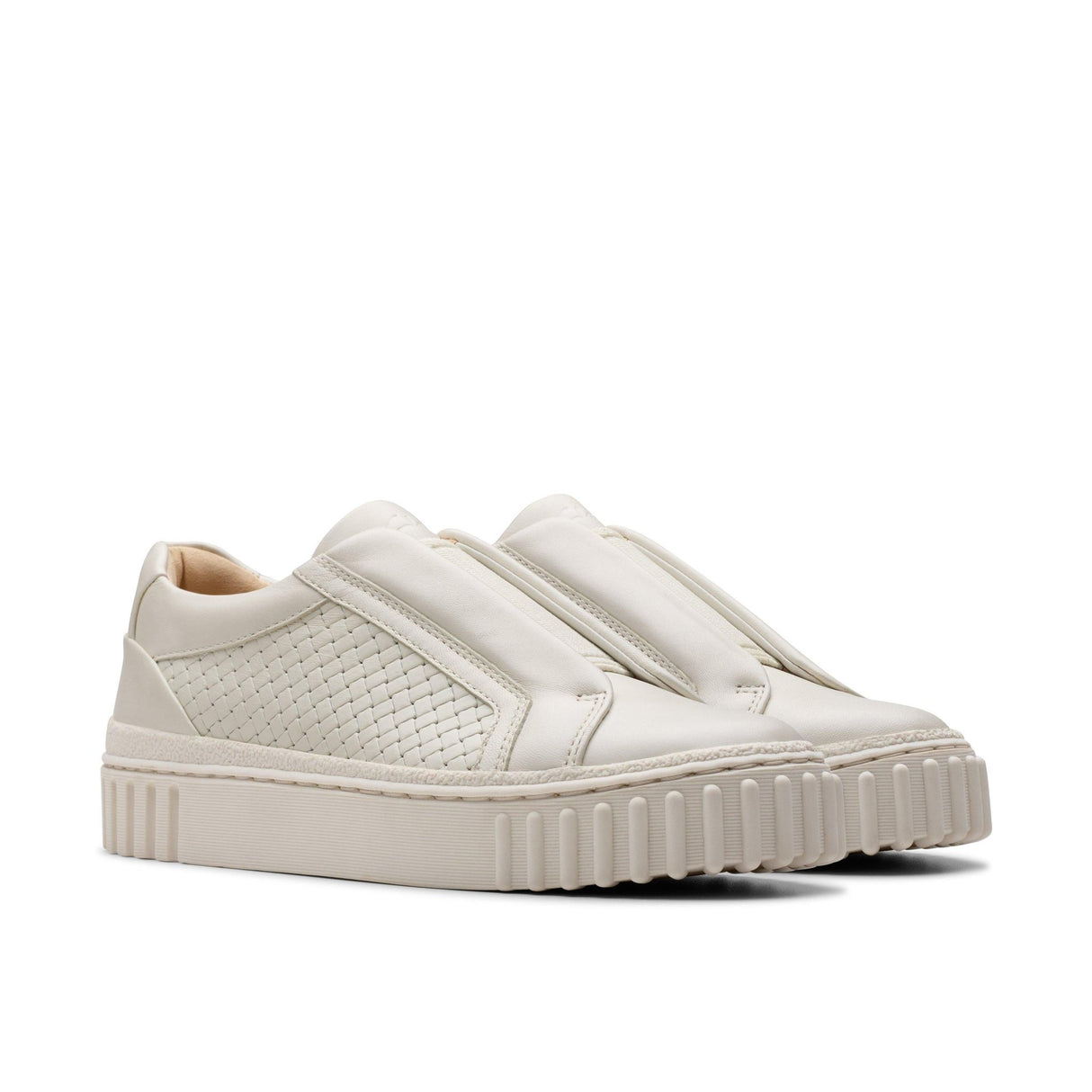 Clarks Women's Mayhill Bay Off White Leather Shoes - A&M Clothing & Shoes - Westlock