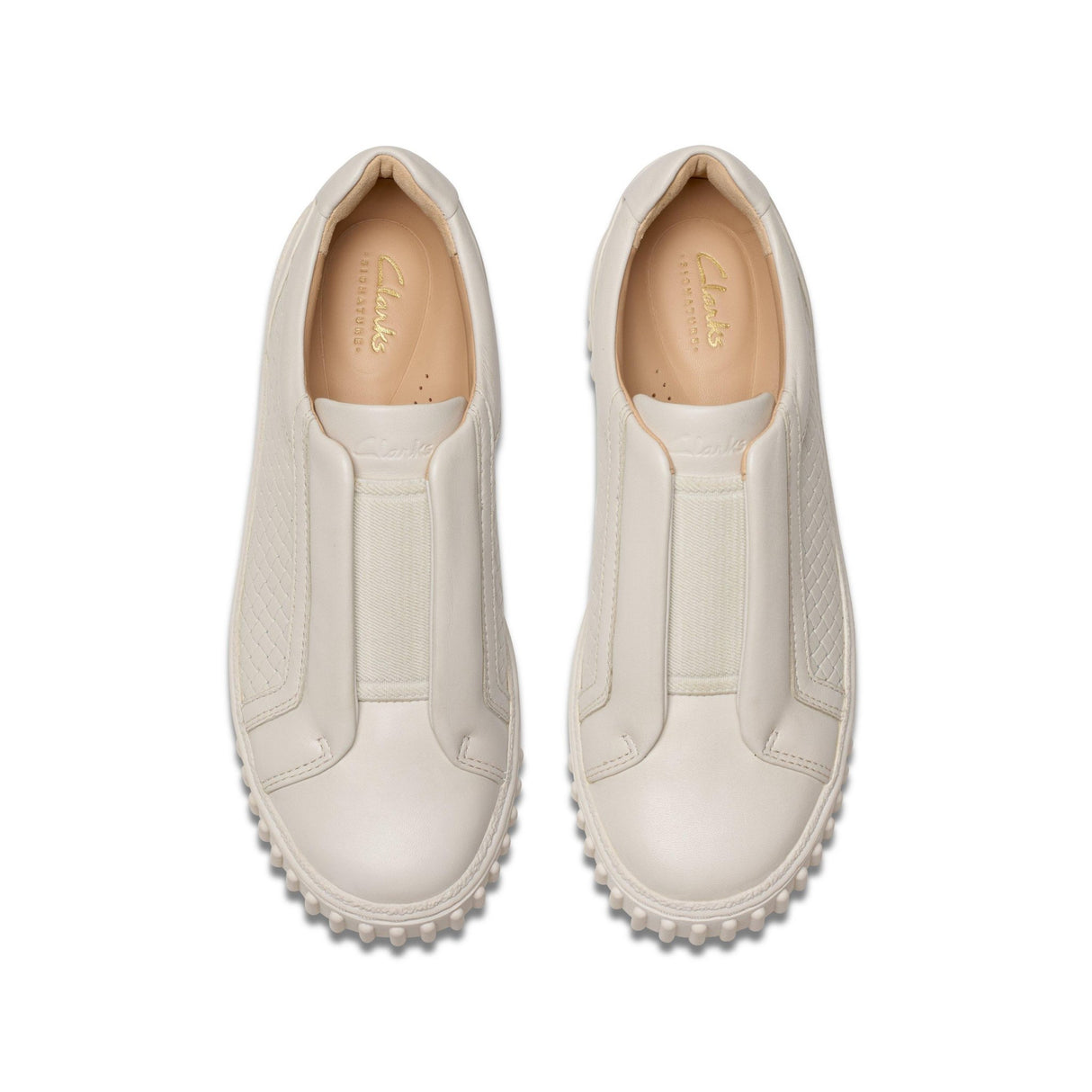 Clarks Women's Mayhill Bay Off White Leather Shoes - A&M Clothing & Shoes - Westlock