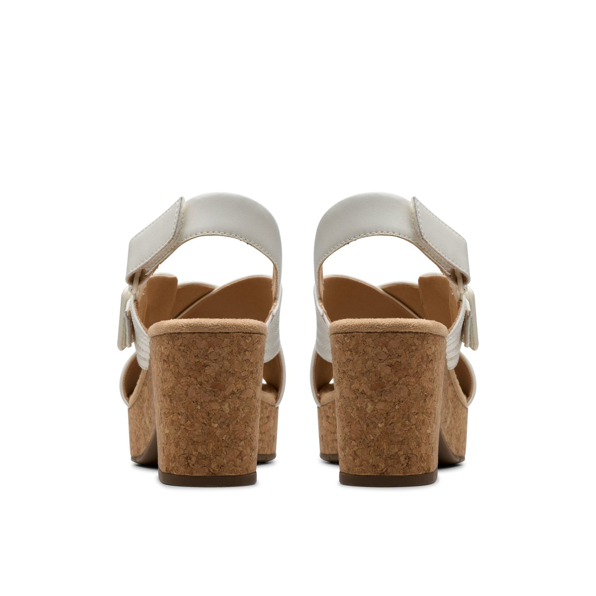 Clarks Women's Nerisa West White Leather Sandals - A&M Clothing & Shoes - Westlock