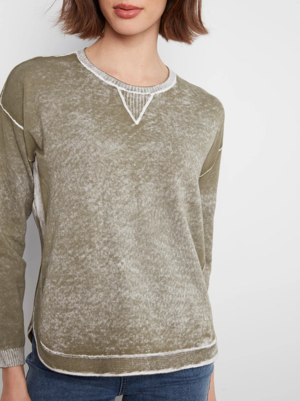 Charlie B Women's Long Sleeve Crew Neck Sweater