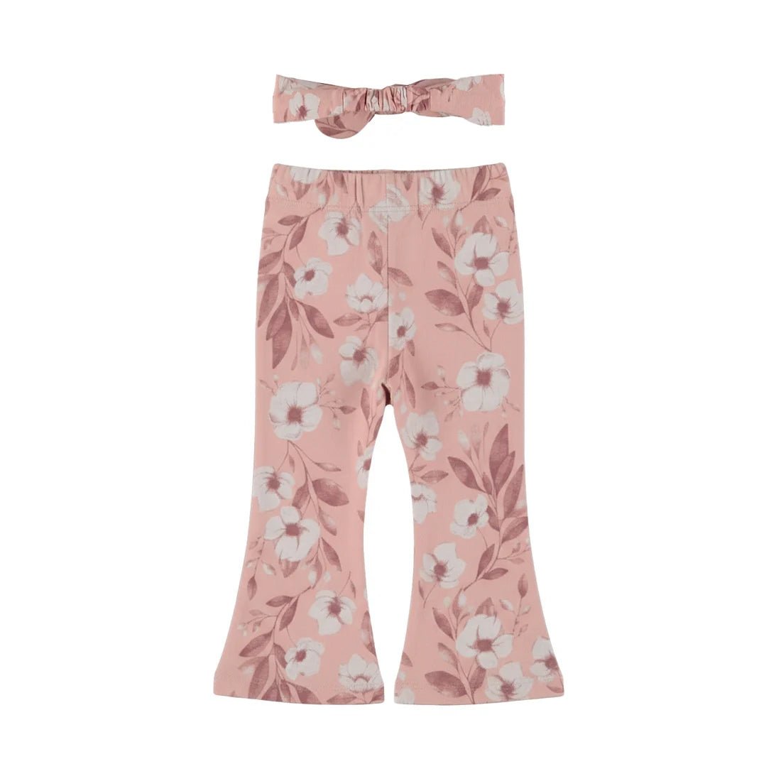 Dirkje Baby Girls Flared Leggings & Headband Set - Misty Rose