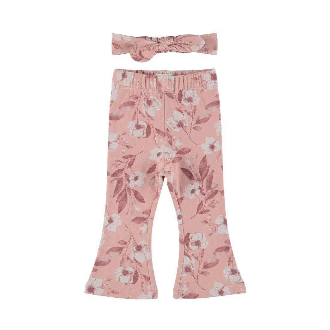 Dirkje Baby Girls Flared Leggings & Headband Set - Misty Rose