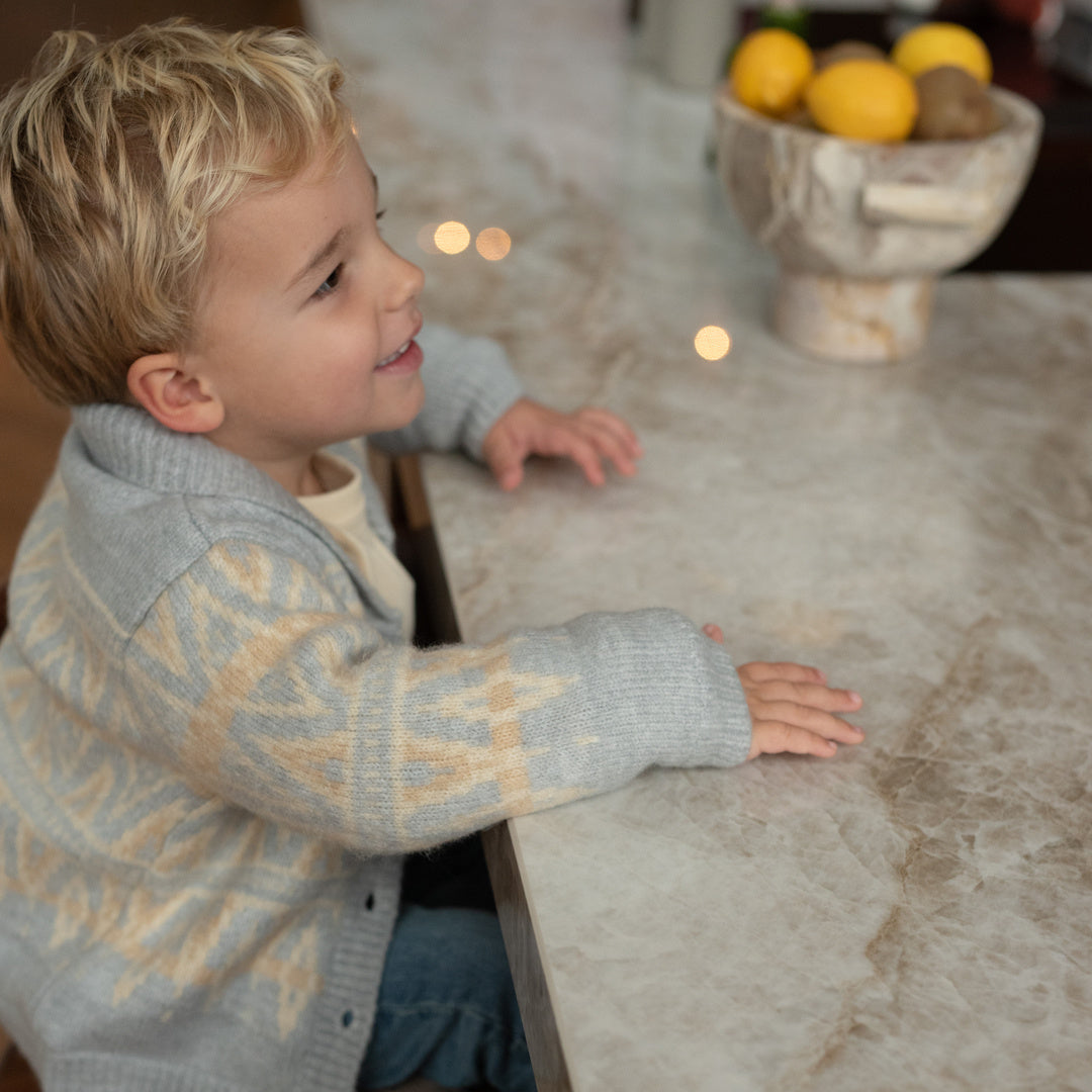 Dirkje Baby Boys Button-Up Cardigan - Harbour Mist