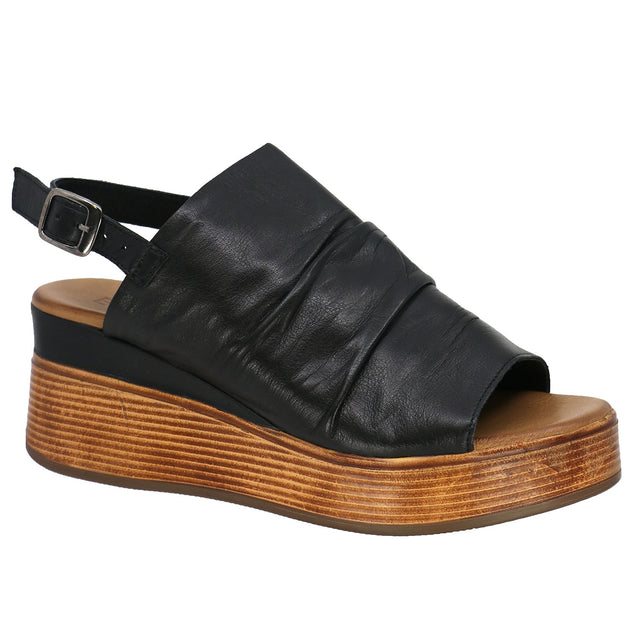 Everly Women's Nikki - 01 Leather Wedge Sandals - A&M Clothing & Shoes - Westlock