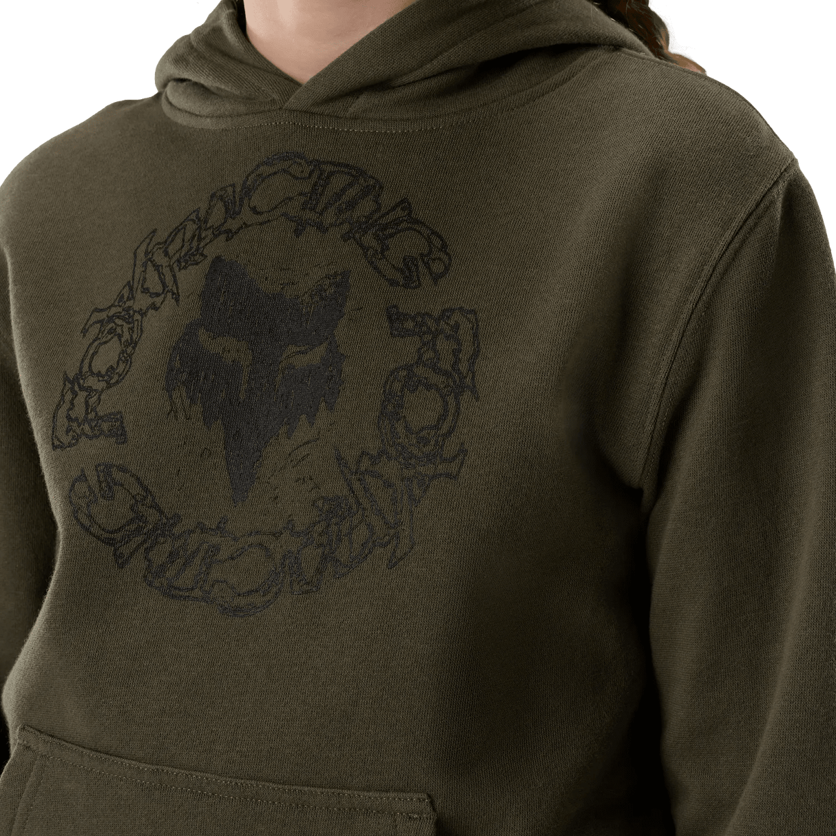 Fox Youth Boys Slowburn Fleece Pullover Hoodie - Olive Green