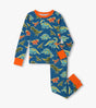 Hatley Kids Boys Dino Roar Stretch Cotton PJ Set - A&M Clothing & Shoes - Westlock