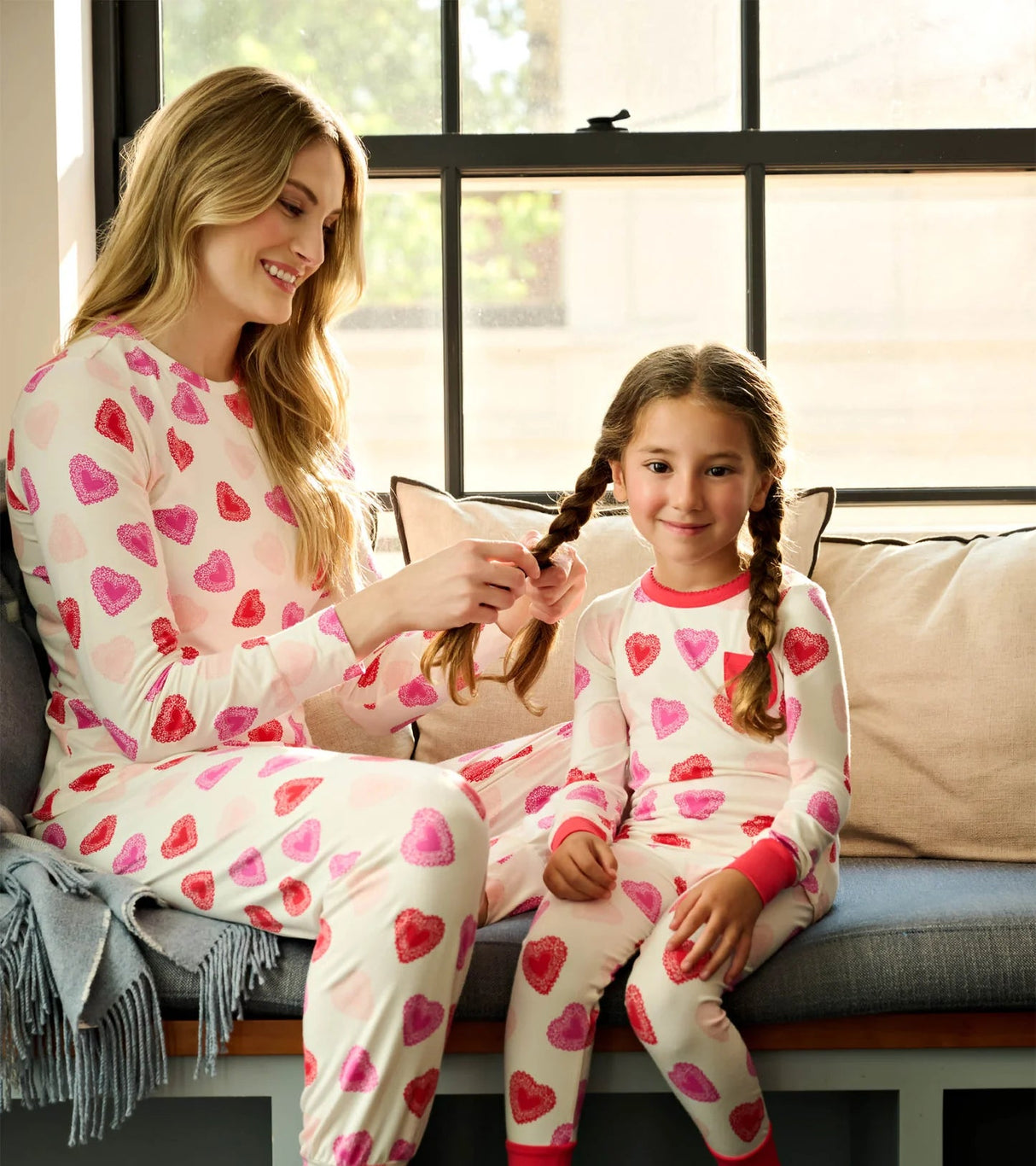 Hatley Kids/Youth Girls Cut Out Hearts Bamboo PJ Set - A&M Clothing & Shoes - Westlock