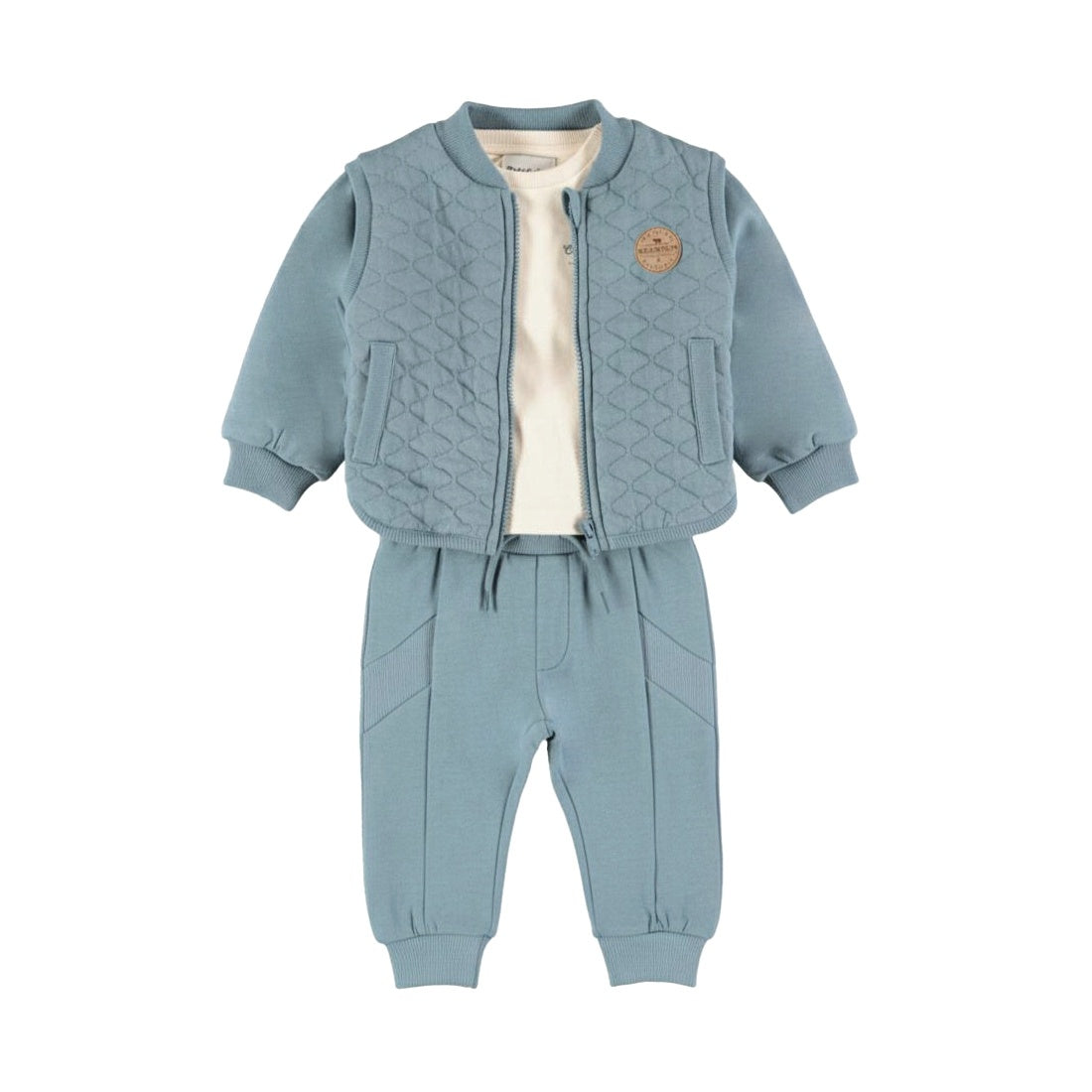 Dirkje Baby Boys Zip-Up Sweater & Joggers 3-Piece Set - Ocean Mist