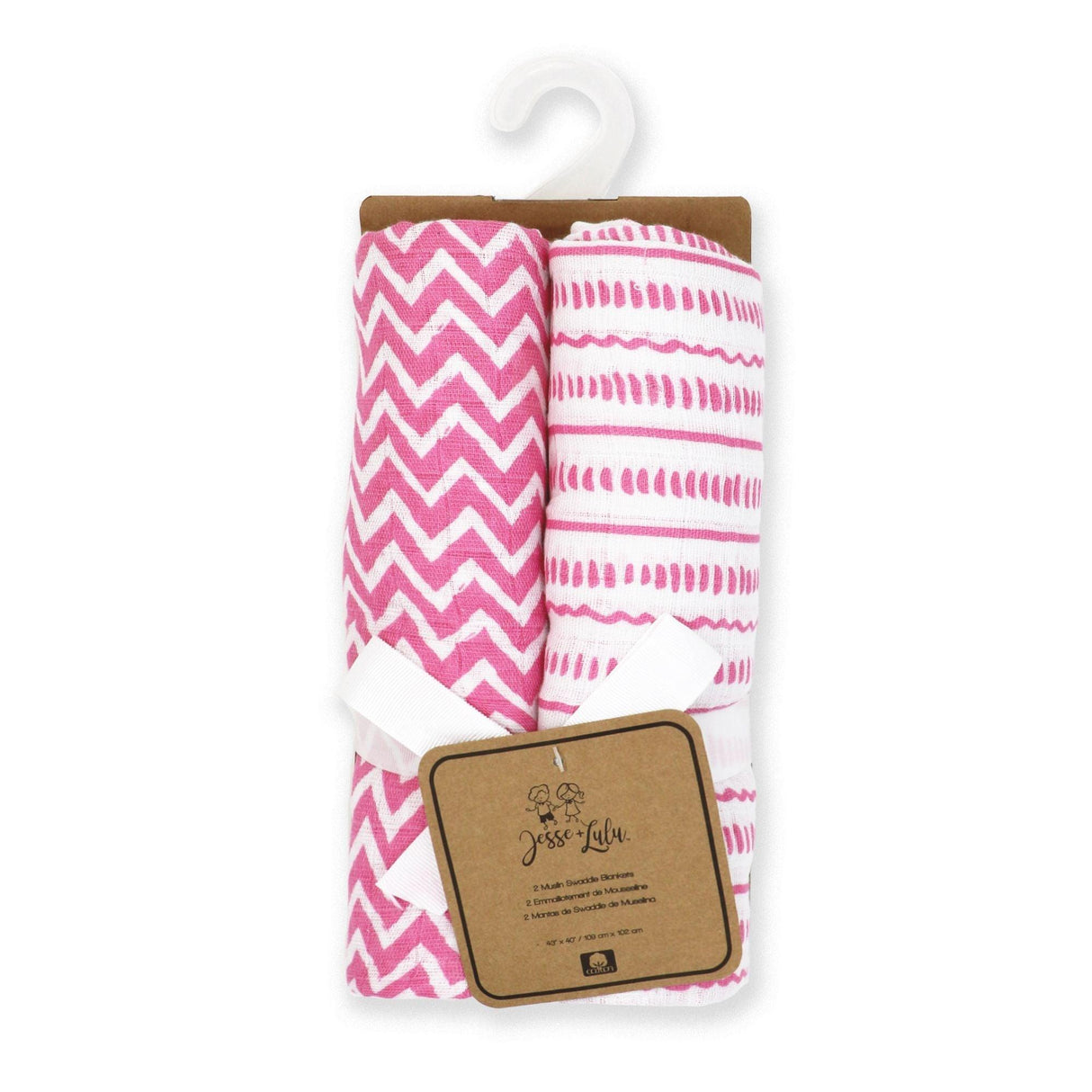 Jesse & Lulu 2pk Muslin Swaddle Blankets - A&M Clothing & Shoes - Westlock