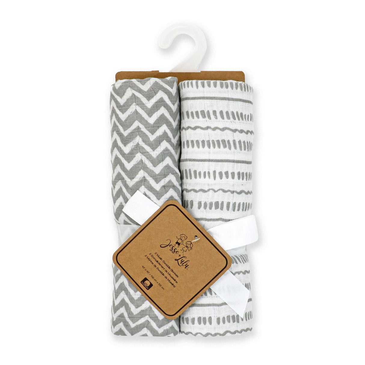 Jesse & Lulu 2pk Muslin Swaddle Blankets - A&M Clothing & Shoes - Westlock