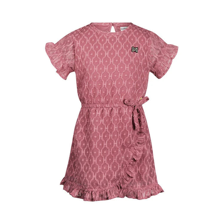 Koko Noko Kids Girls Side Tie Ruffle Dress
