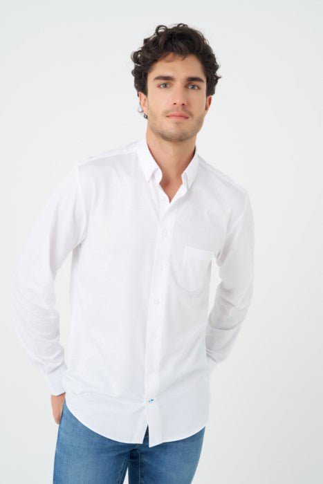 Leo Chevalier Men's Knit Button Down LS Shirt - A&M Clothing & Shoes - Westlock