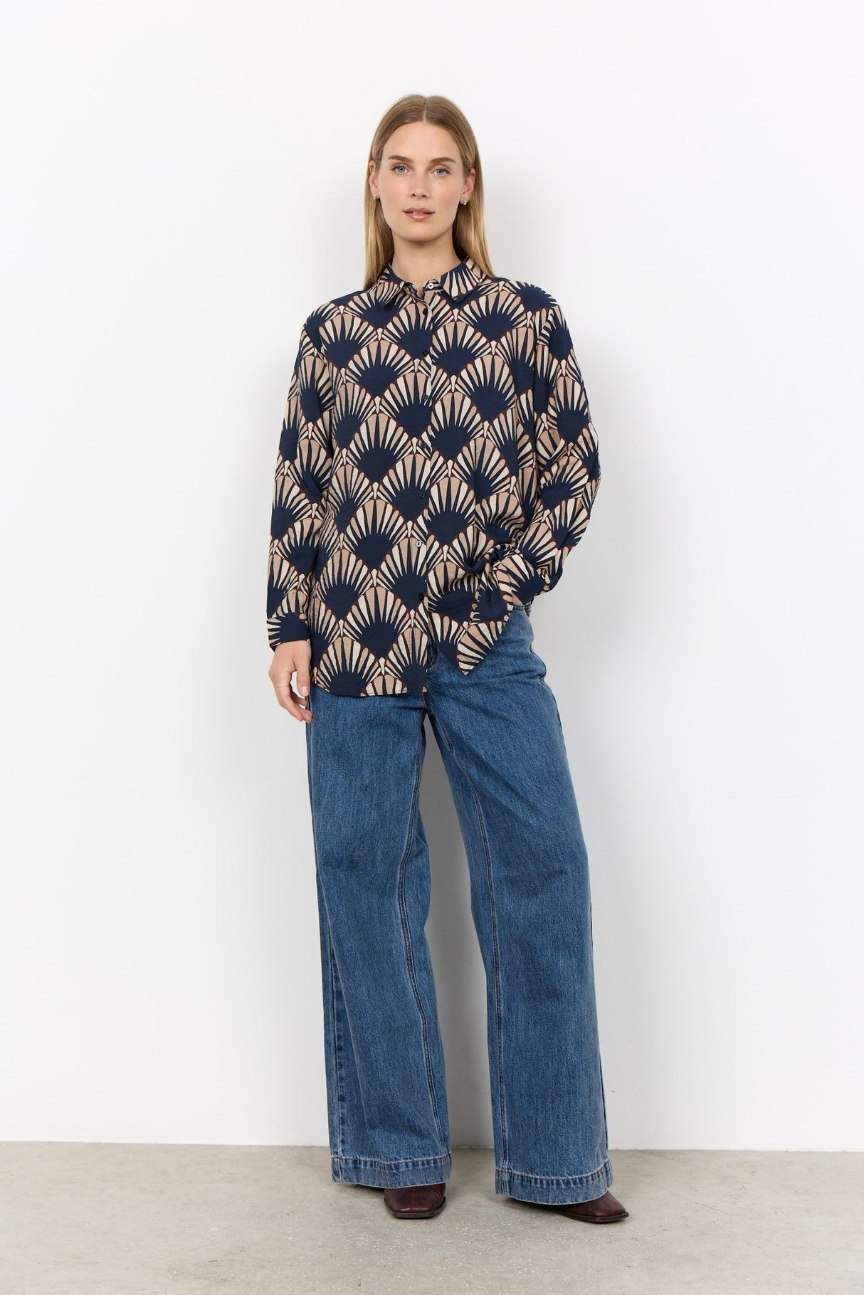 Soyaconcept Women's Halin Aop 2 Printed Blouse - Navy