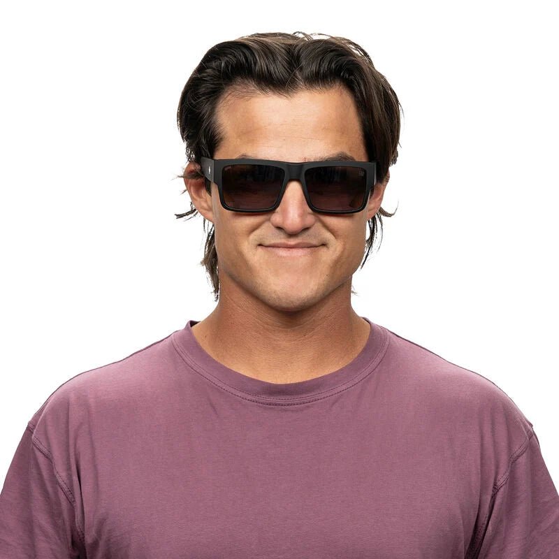 Spy Cyrus Soft Matte Black Happy Bronze Mirror Sunglasses - A&M Clothing & Shoes