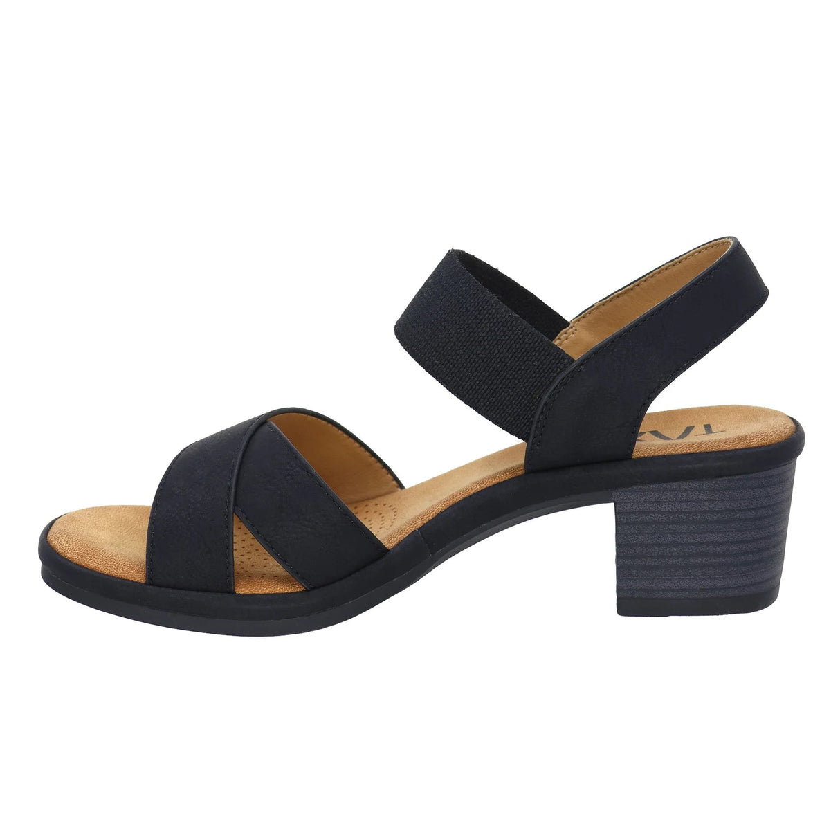 Taxi Women's Monica - 01 Elastic Strap Block Heel Sandals - A&M Clothing & Shoes