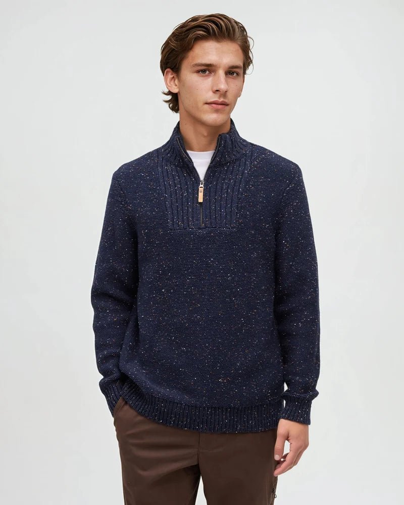 tentree Men's Conrad Fleck Sweater - Midnight Blue