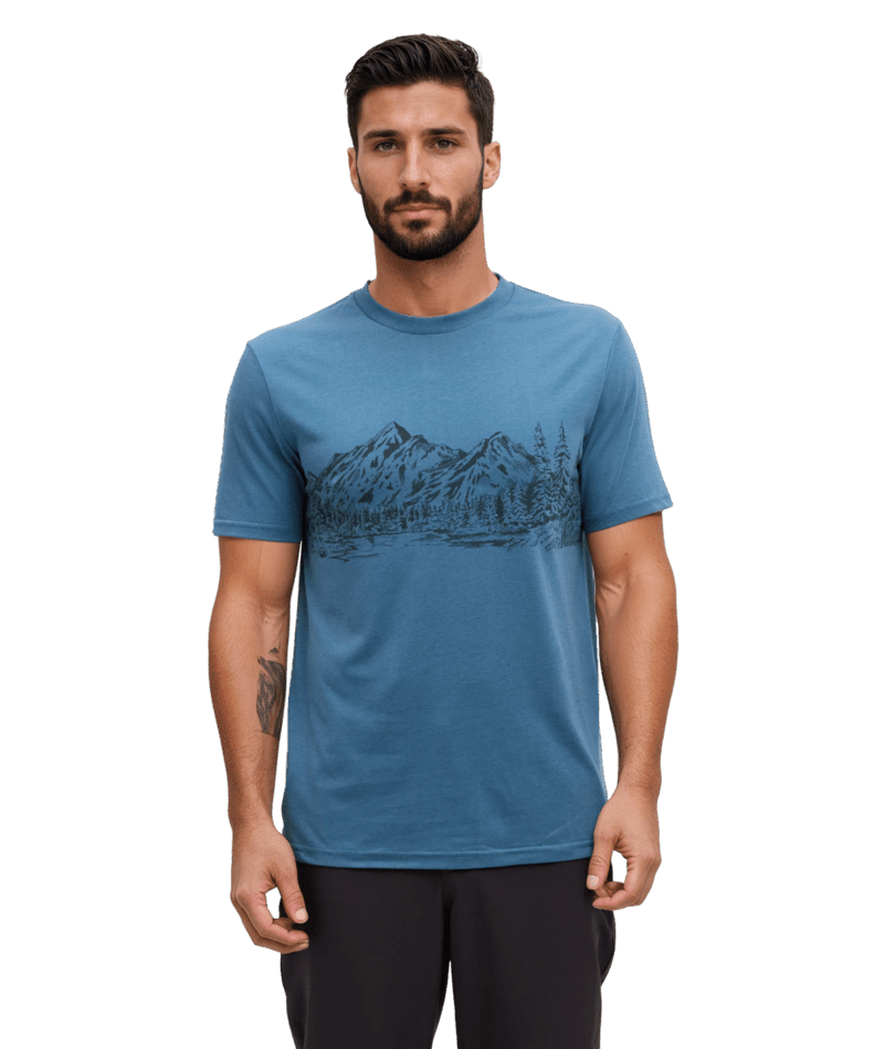 tentree Men's Mountain Scenic T-Shirt - Blue Horizon
