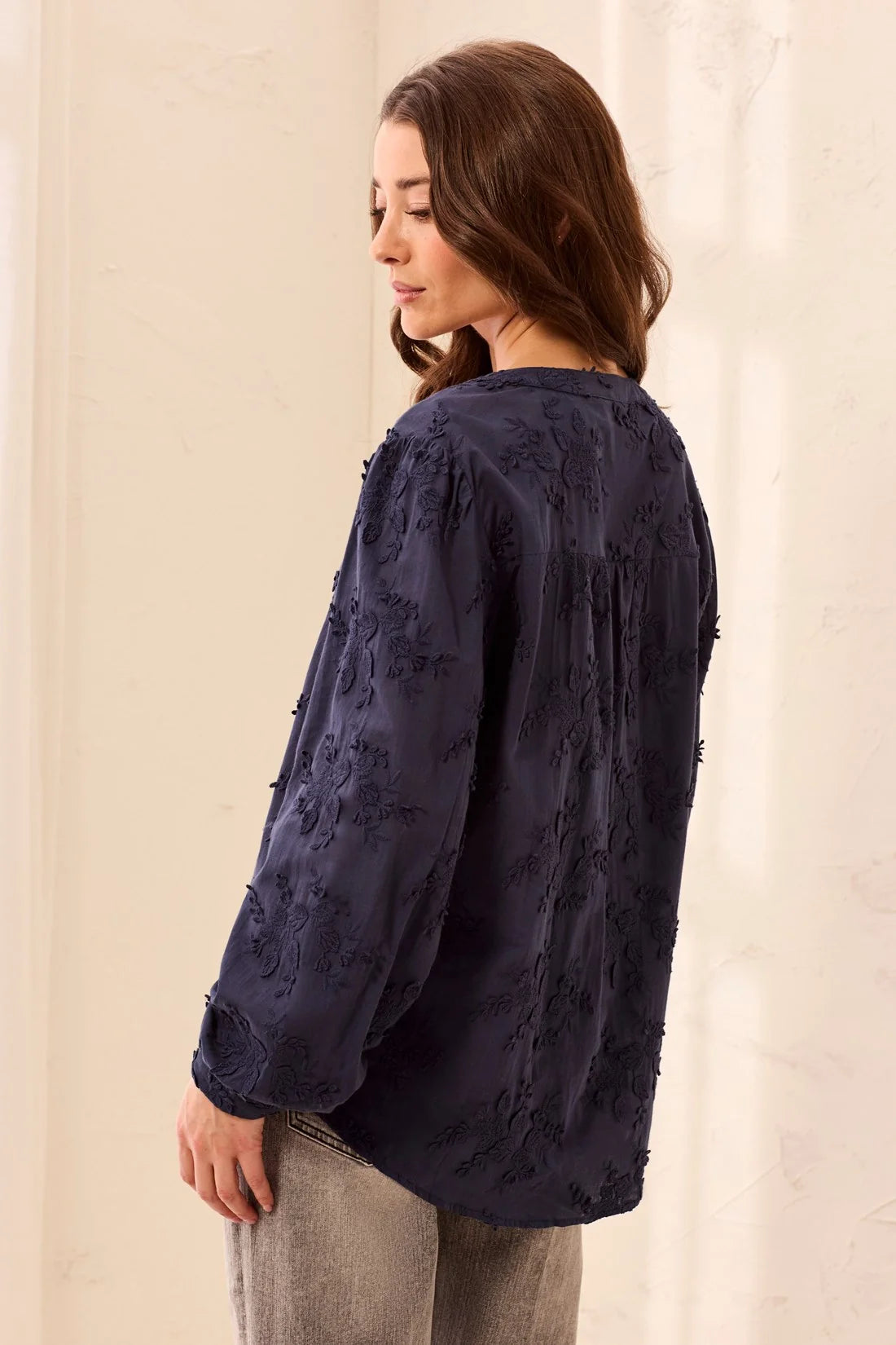 Tribal Women's Long Sleeve Button Front Blouse