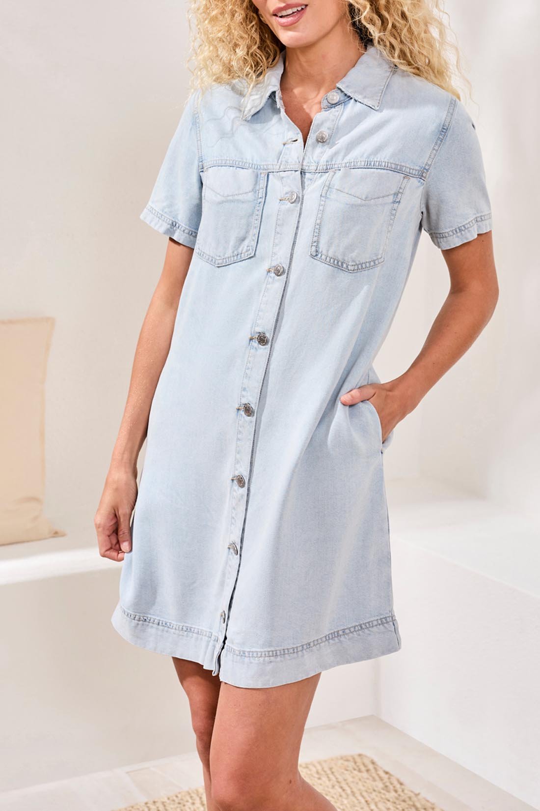 Tribal Women's Denim Pocket Shirt Dress - A&M Clothing & Shoes Westlock