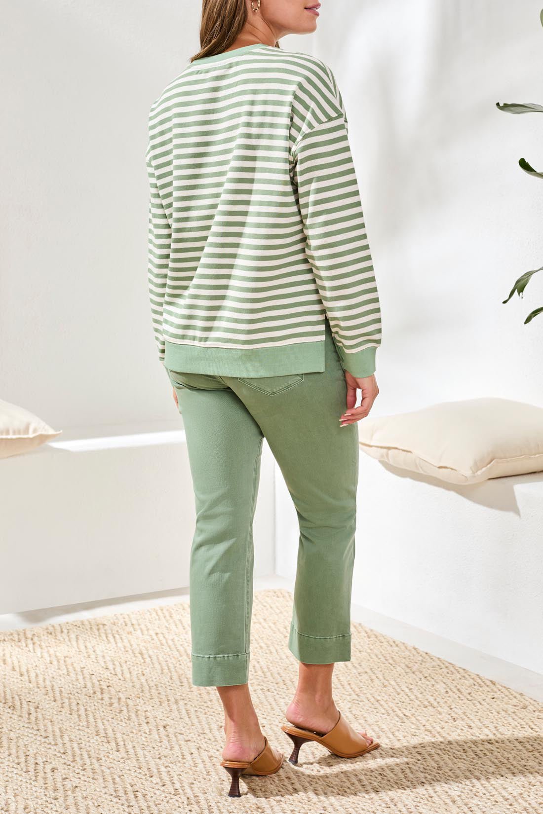 Tribal Women's French Terry Crew Neck Combo Top - A&M Clothing & Shoes Westlock