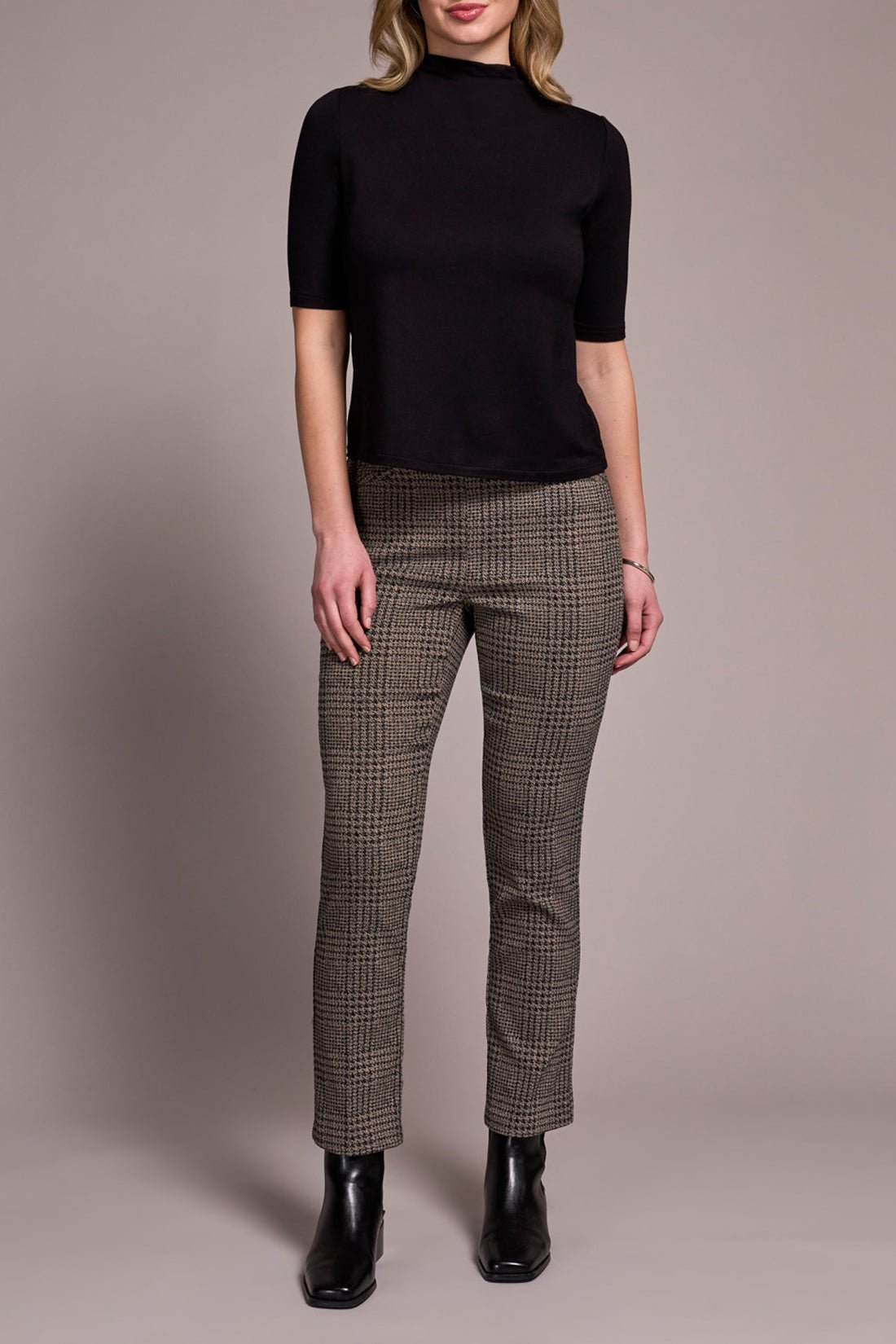 Tribal Women's Funnel Neck Elbow Sleeve Knit Top - A&M Clothing & Shoes - Westlock