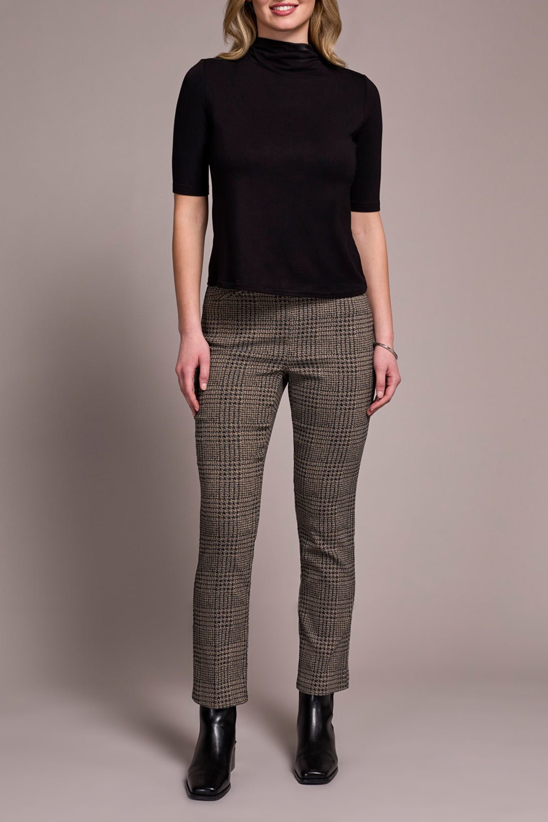 Tribal Women's Funnel Neck Elbow Sleeve Knit Top - A&M Clothing & Shoes - Westlock