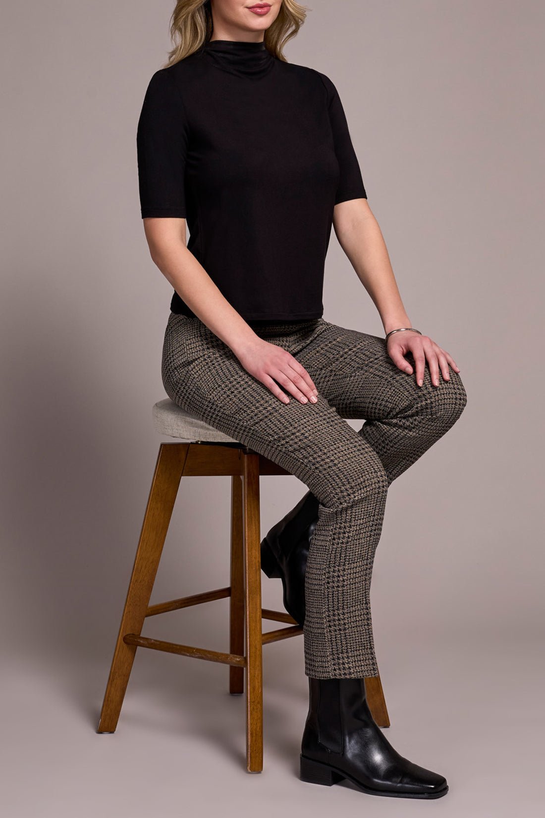 Tribal Women's Funnel Neck Elbow Sleeve Knit Top - A&M Clothing & Shoes - Westlock